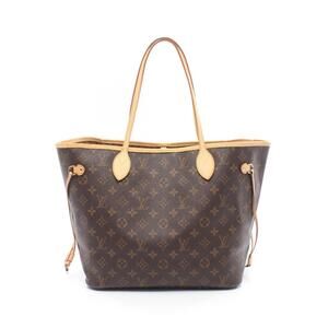 Louis Vuitton Neverfull Tote Bag Canvas Leather Monogram Brown